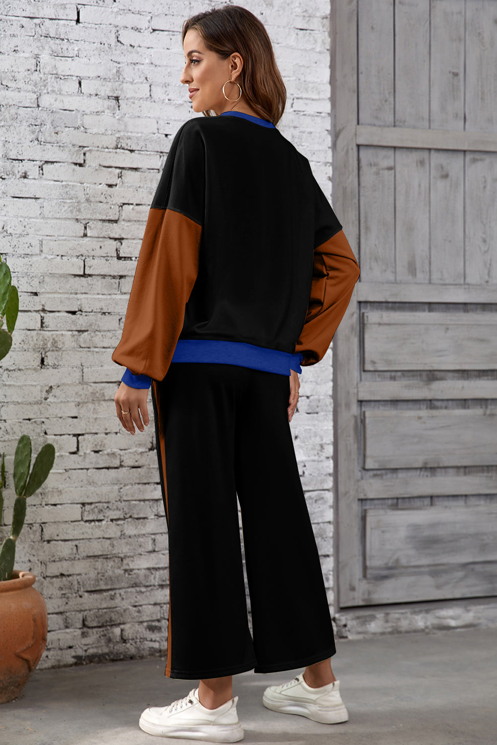 color block sweatpant set