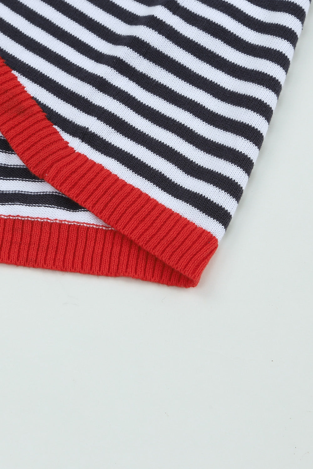 Stripe Striped Contrast Trimmed Drop Shoulder Sweater