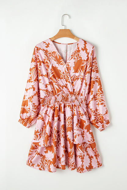 puff sleeve floral dress