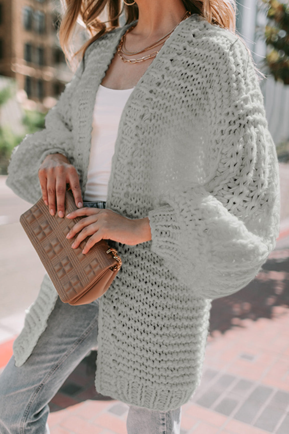puff sleeve cardigan