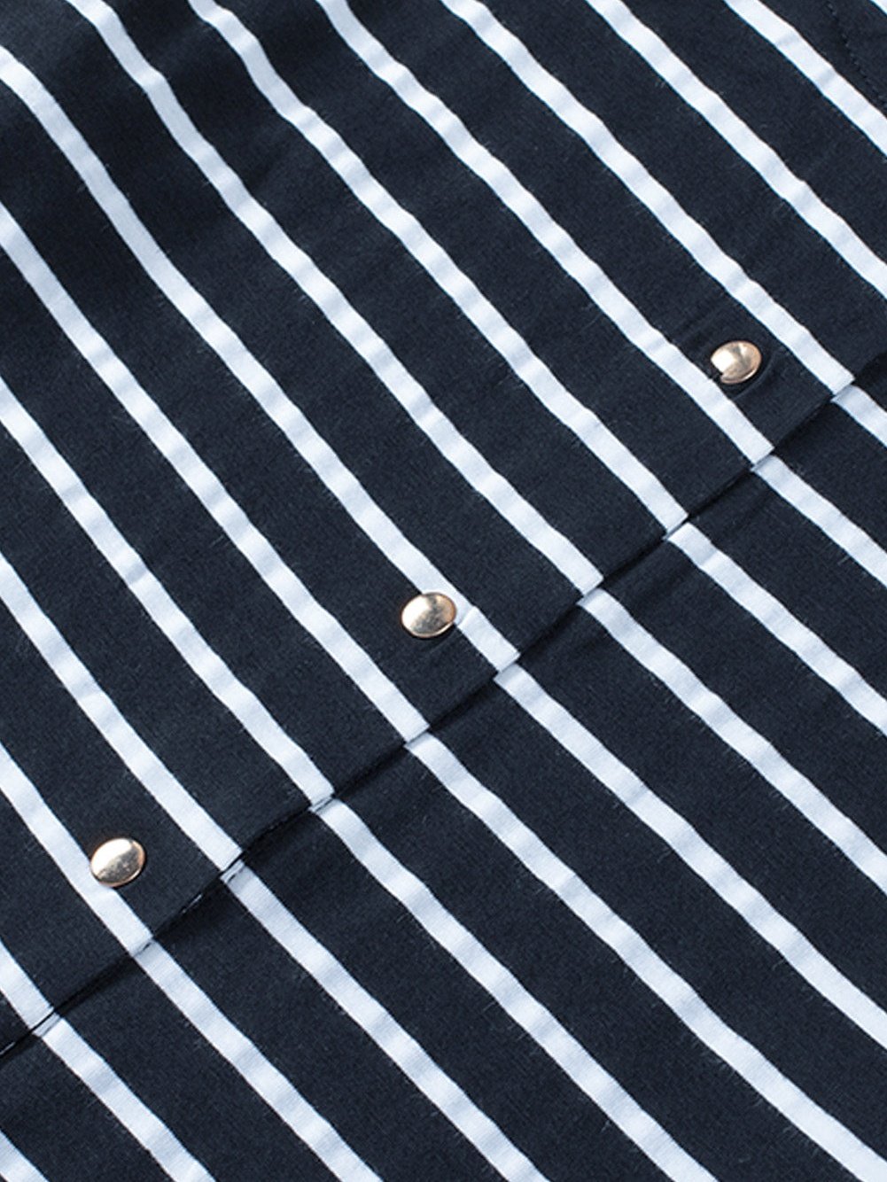 Elegant Black Striped Ruffled Button-Up Blouse