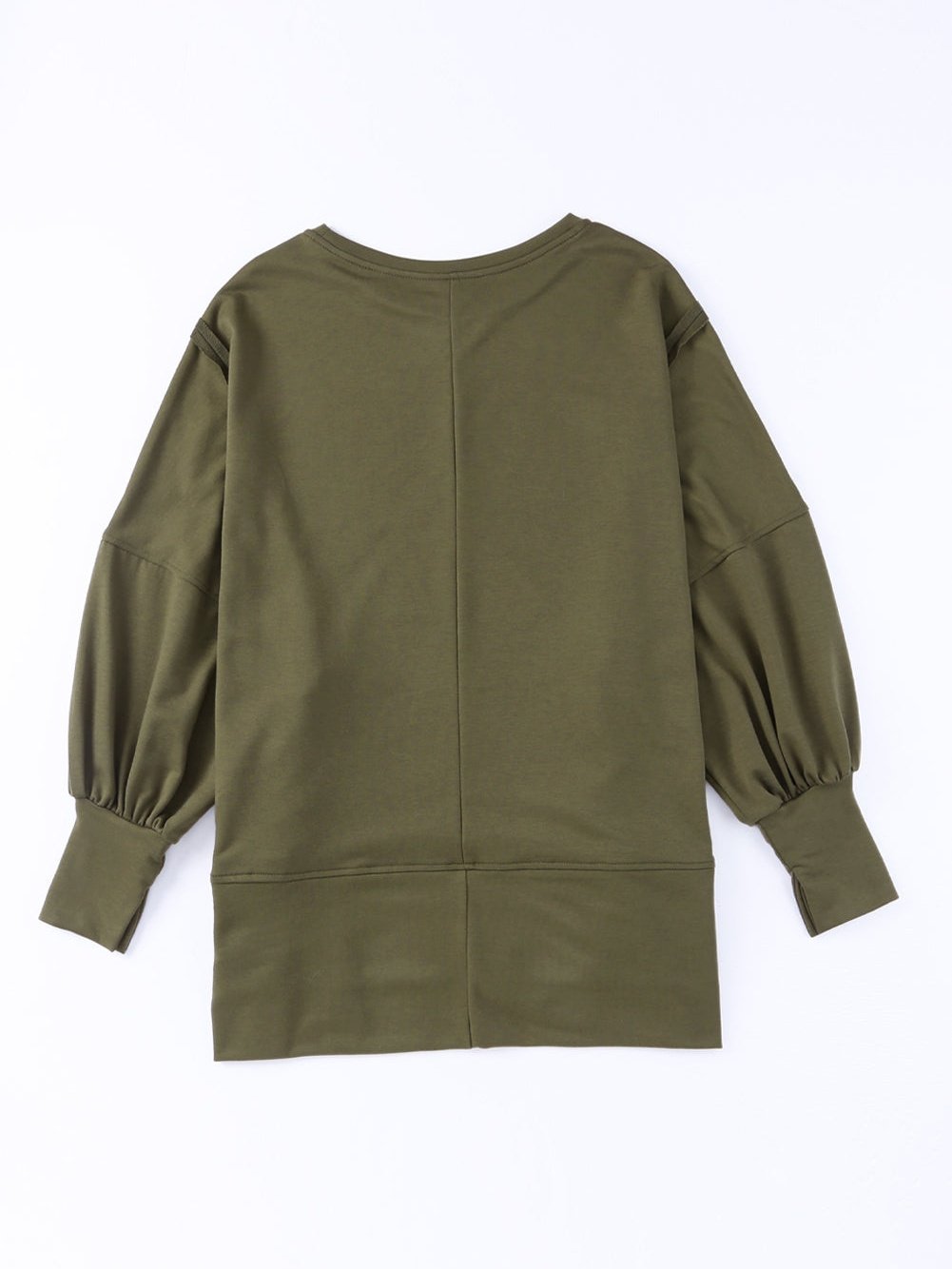 Green Patchwork Oversized Drop Shoulder Top