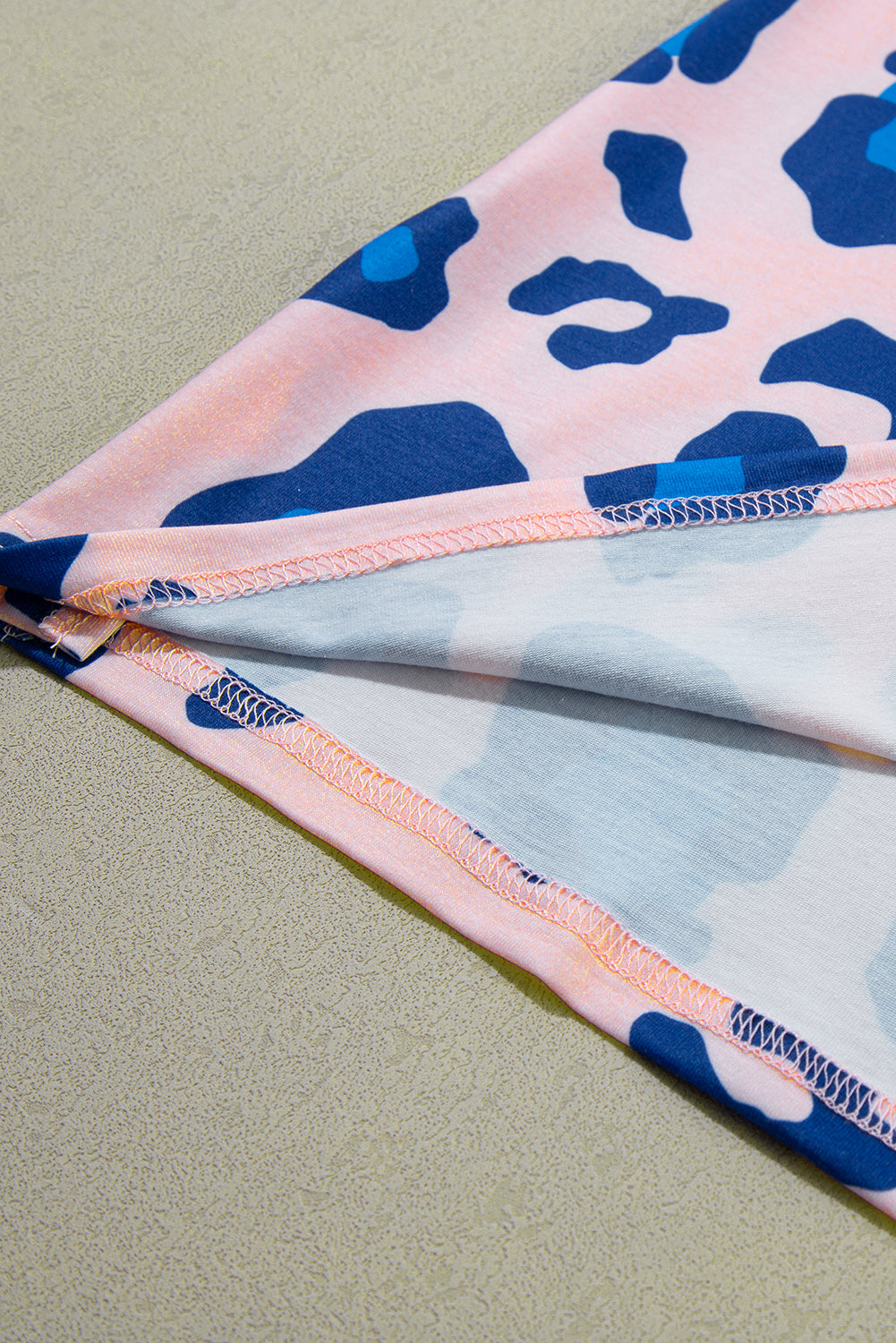 Pink Leopard Print Oversized V Neck Plus Size Tee