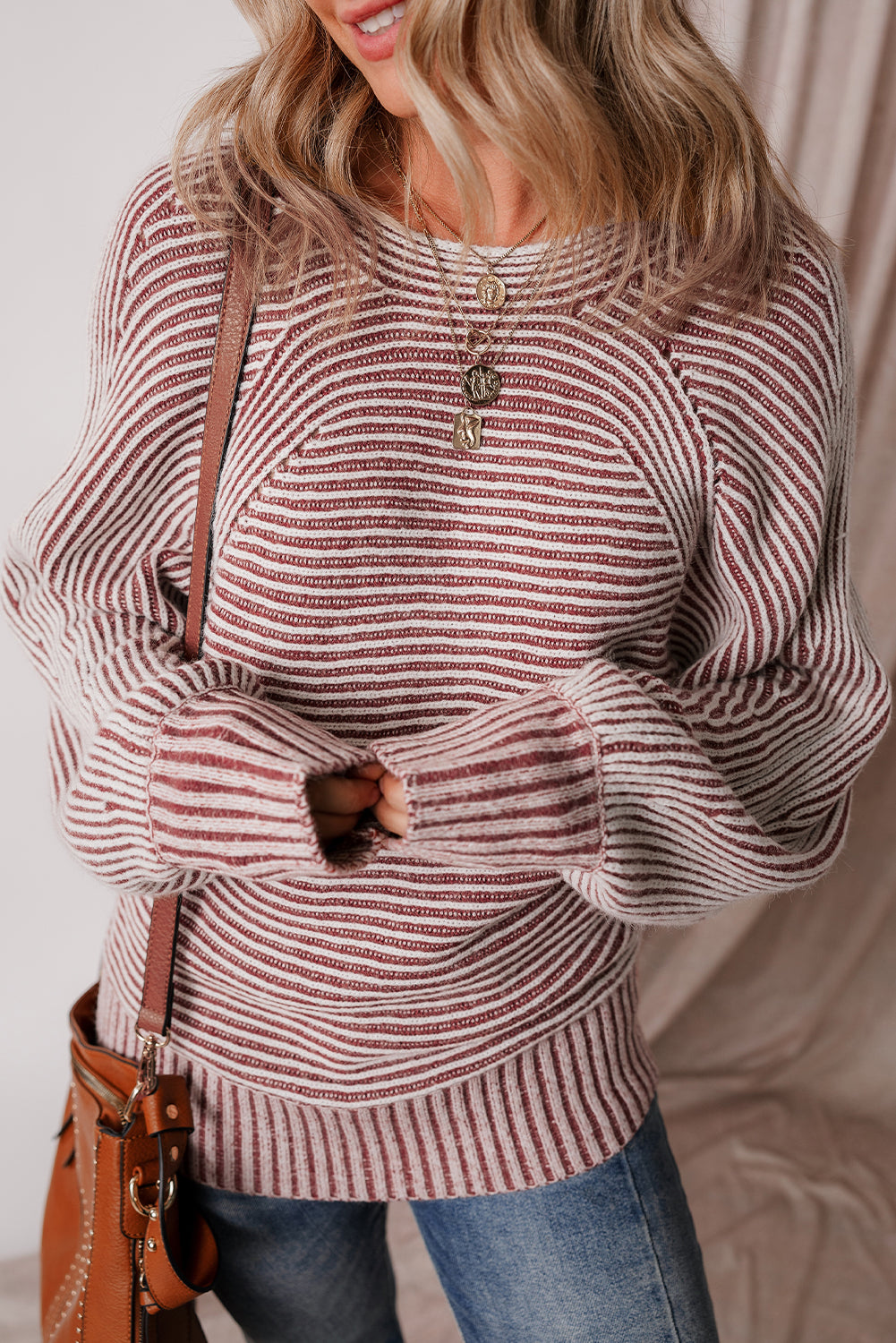 striped knit sweater