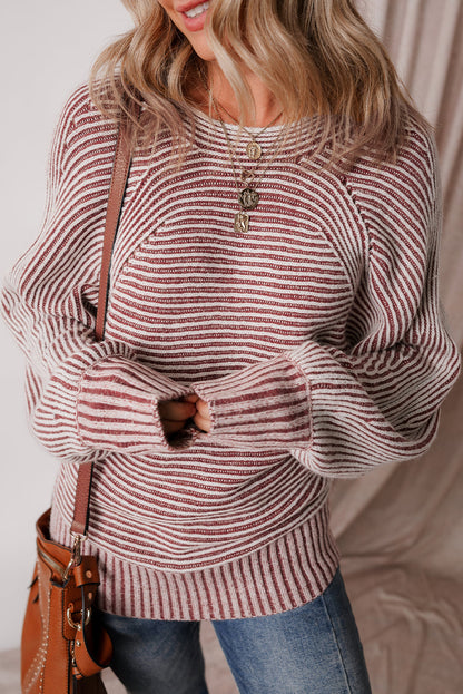 striped knit sweater