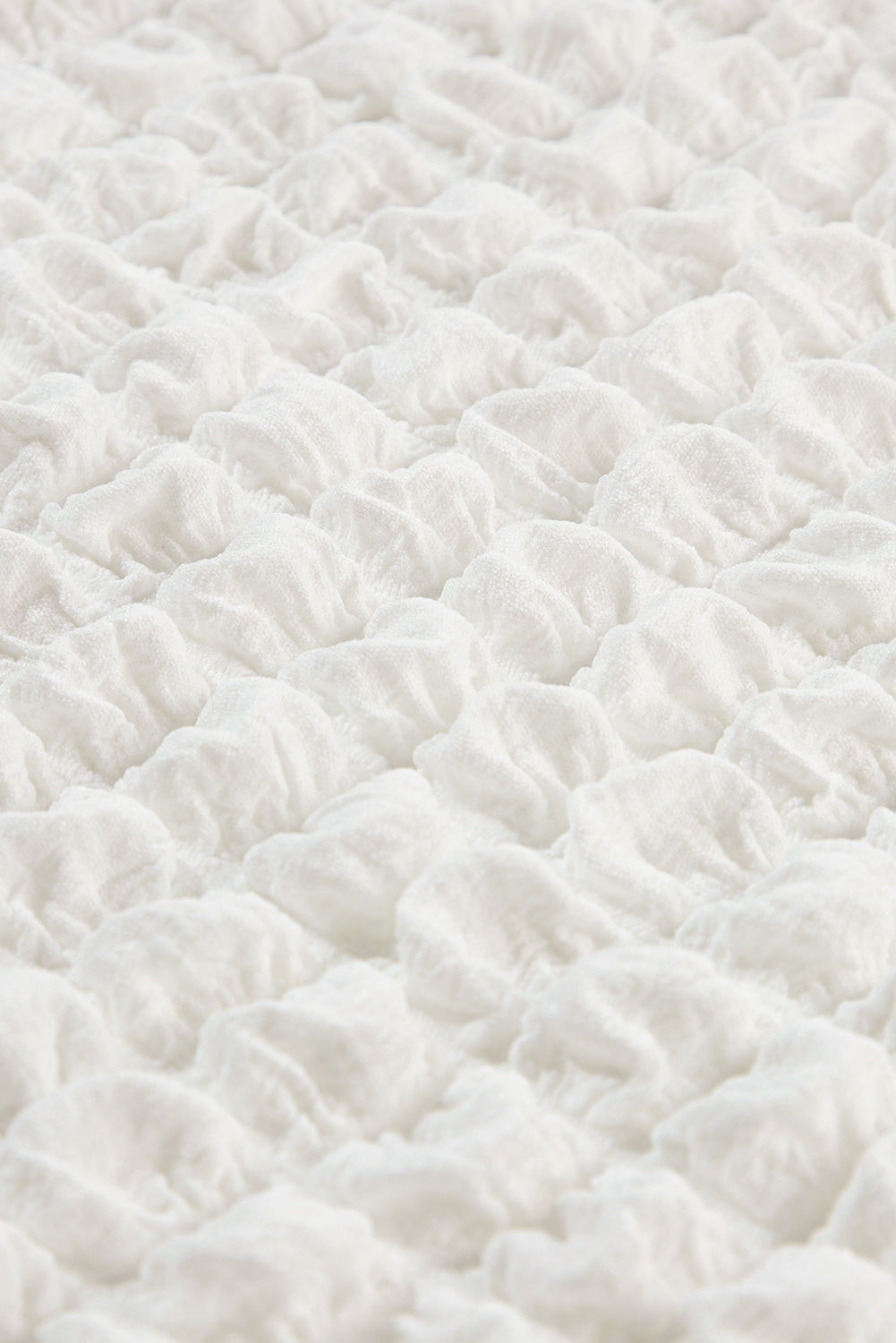 Ivory Smocked Mock Neck Puff Sleeve Blouse