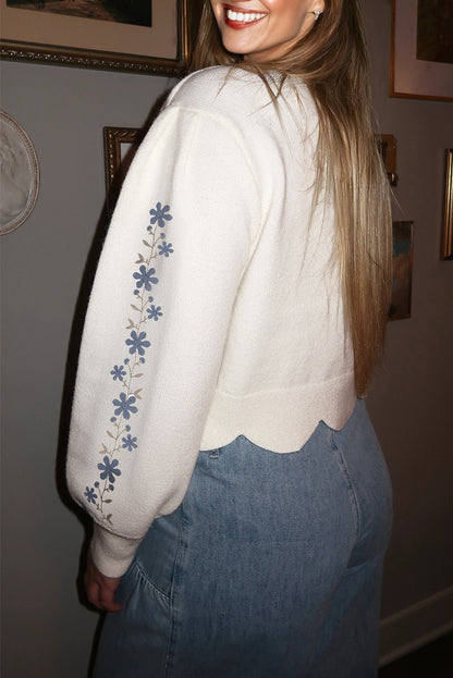 floral embroidered sweater