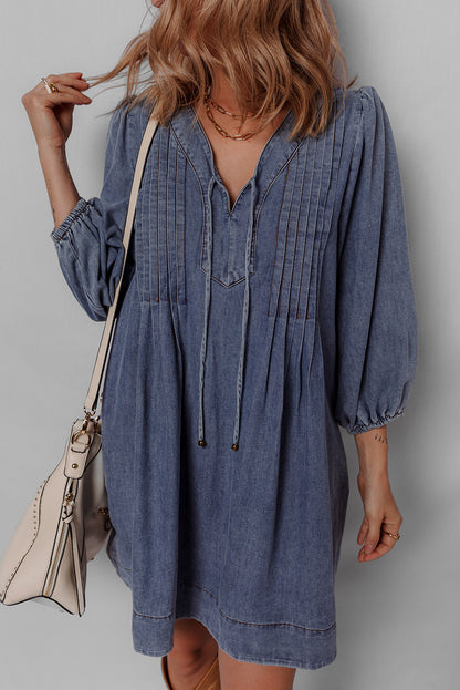 3/4 sleeve denim dress