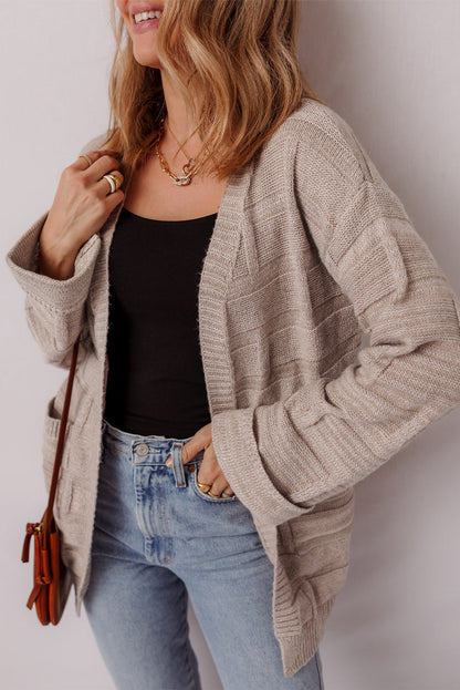 textured knit cardigan