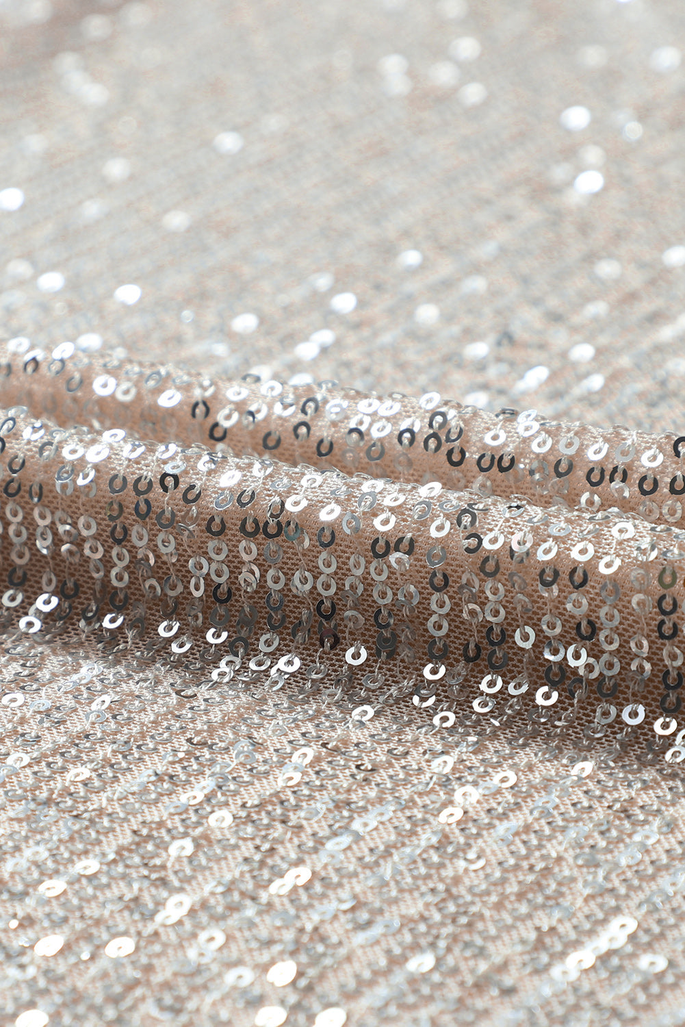 Apricot Sequin Embellished Open Front Kimono Duster