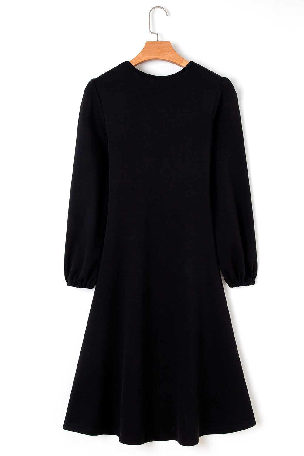 black long sleeve midi dress