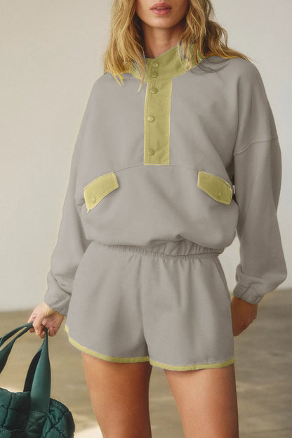 color block 2pcs short set