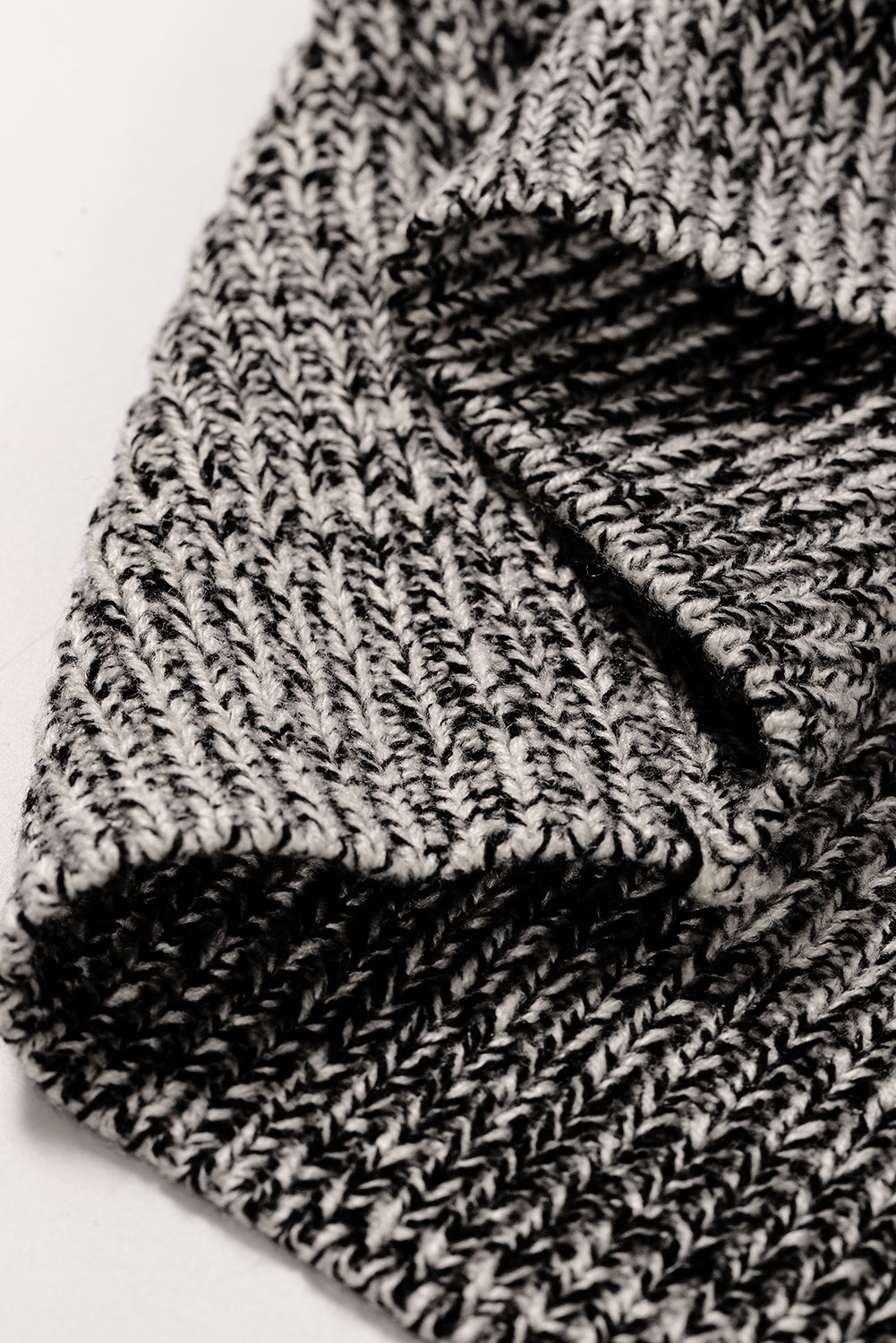 Elegant Black Patchwork Tie-Back Sweater