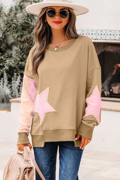 star patchwork sweatshirt