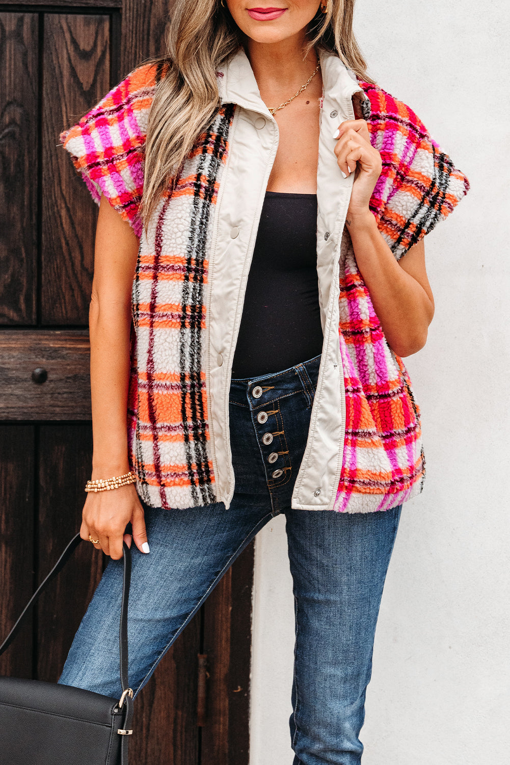 plaid jacket vest