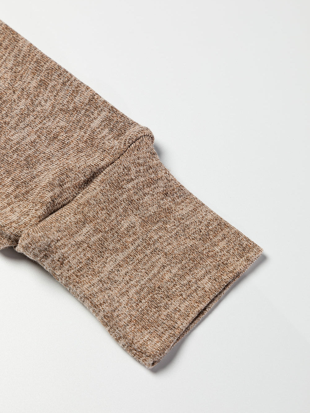 Khaki Marble Cold Shoulder Knit Top with Long Sleeves