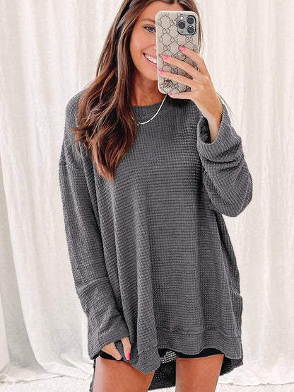 Half Turtleneck Solid Split Sweater