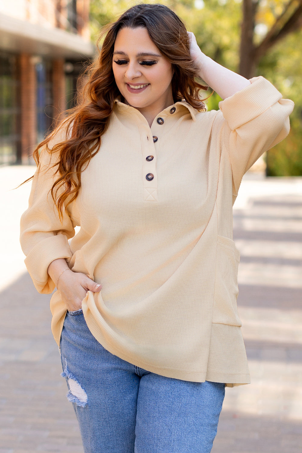 plus size henley top