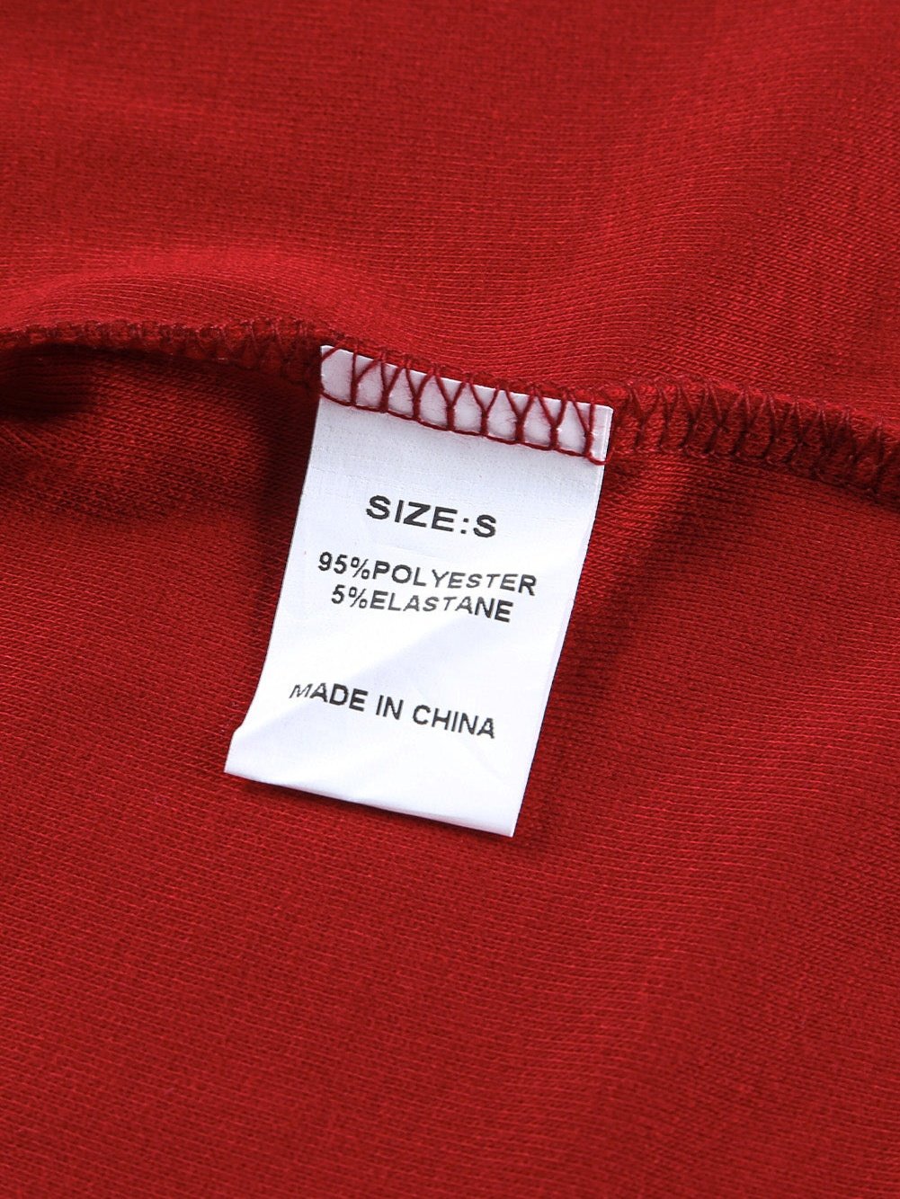 Fiery Red Crew Neck Patchwork Long Sleeve Casual Top