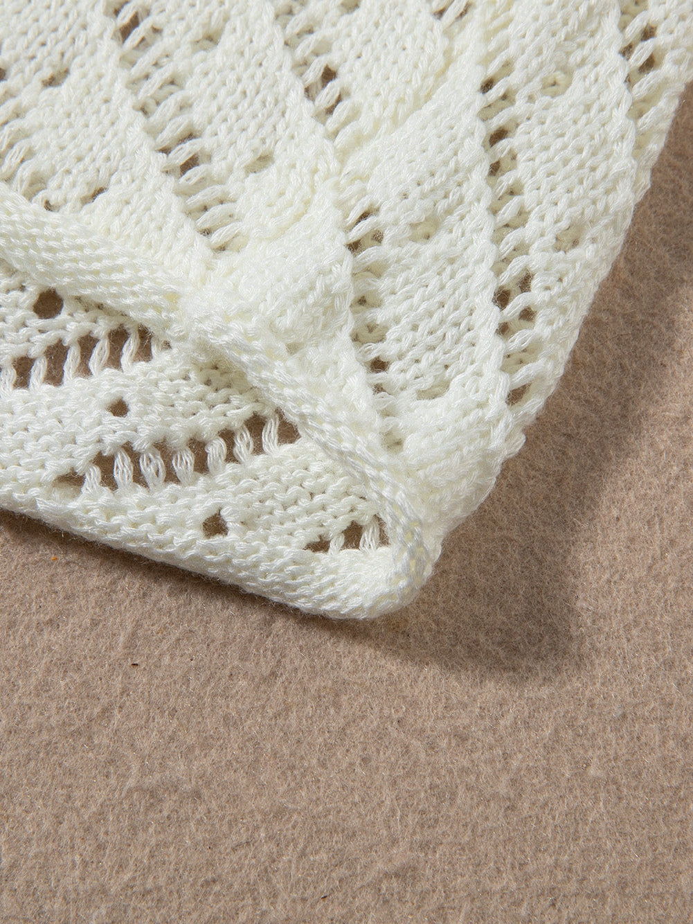 White Crochet Two-Piece Beach Dress with Drawstring Accents