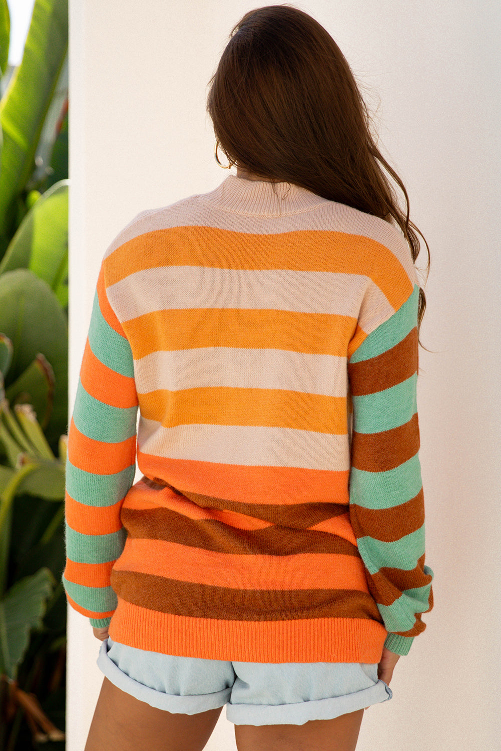 stripe color block sweater