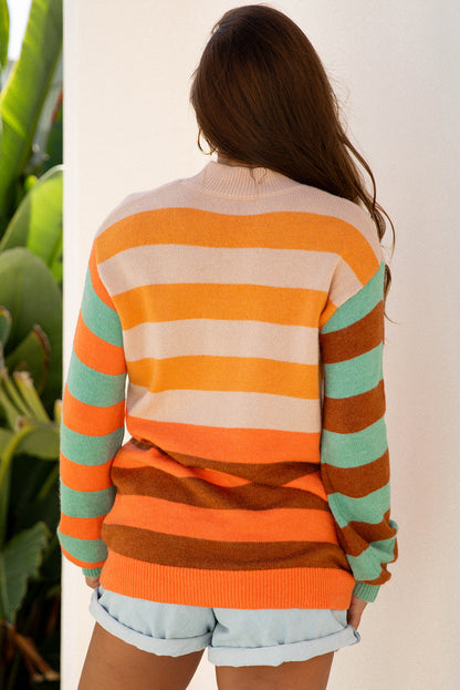 stripe color block sweater