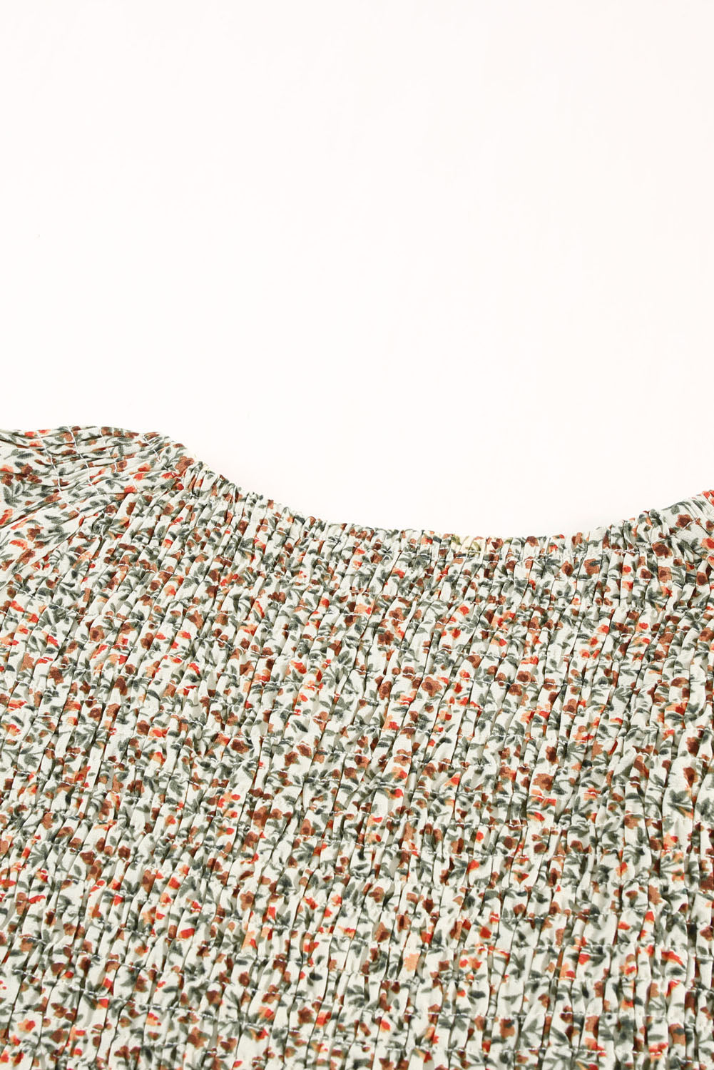 Floral Puff Sleeve Peplum Blouse