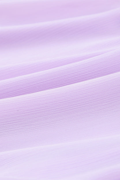 Printed Waist Strap V Neck Long Sleeved Mini Dress