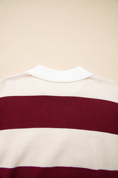 brown color block sweater