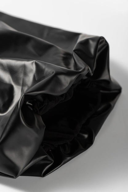 Curvy Black Swing Dress with Half Puff Sleeves