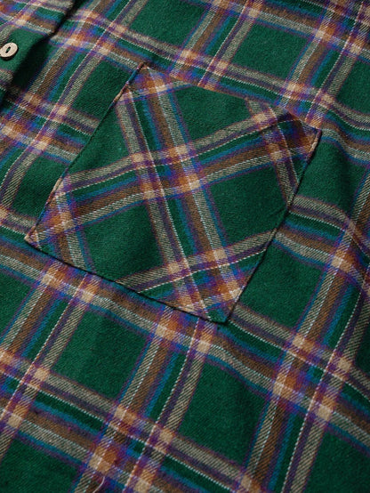 Green Plaid Oversized Tunic Shirt with Half Sleeves