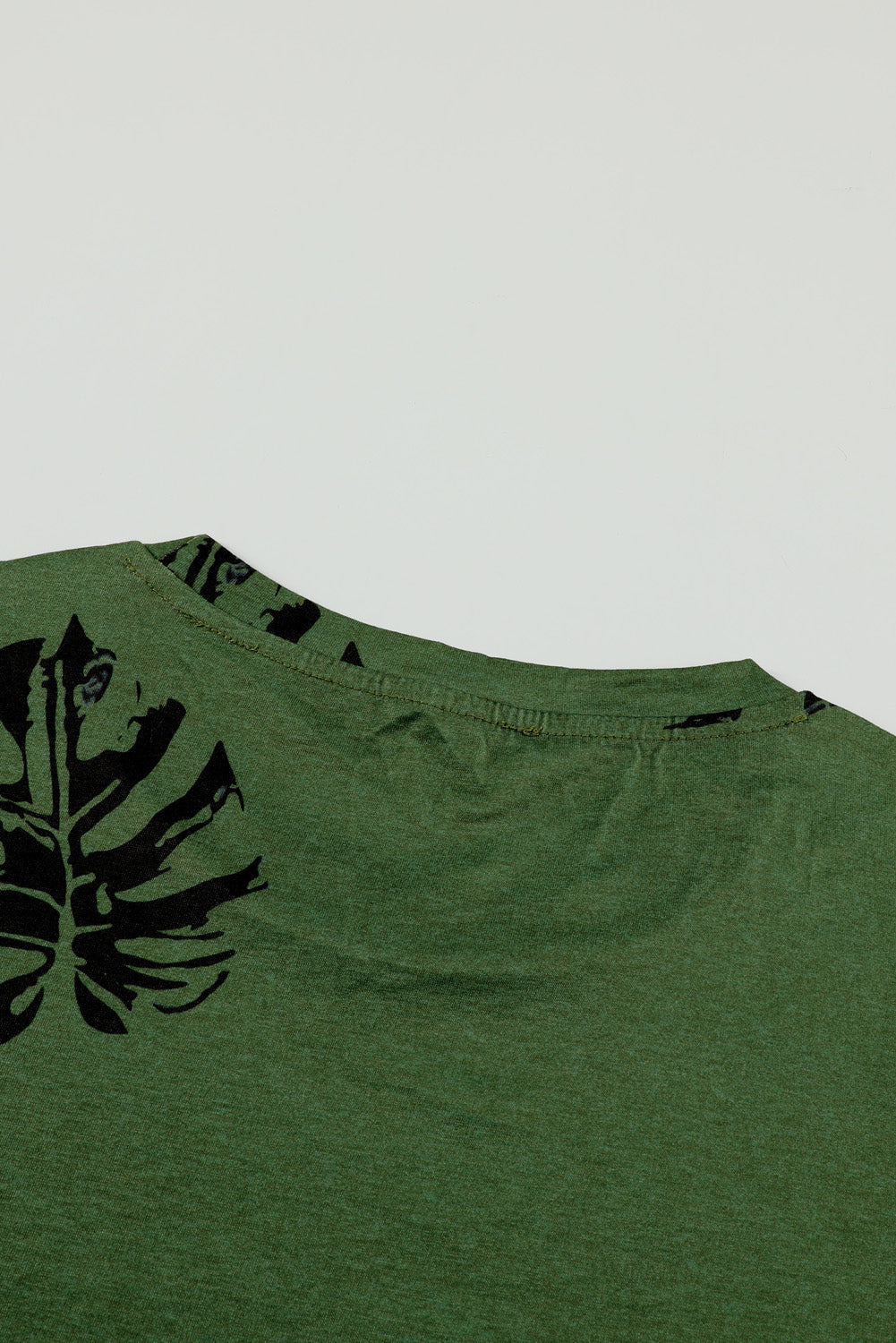 Green Dandelion Print Crew Neck T-shirt