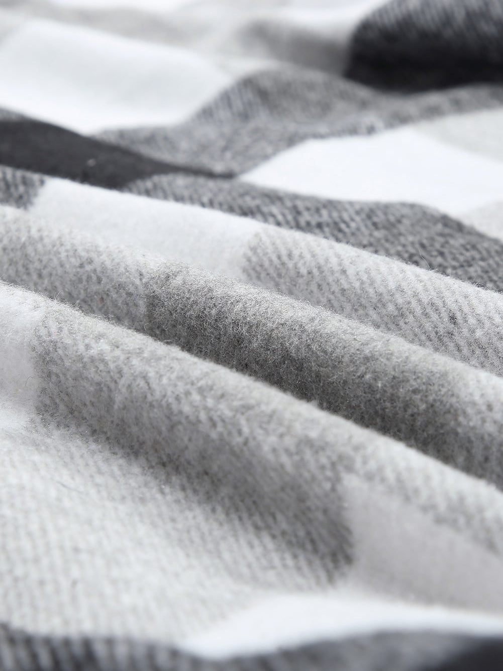 Gray Plus Size Checkered Button-Up Shacket