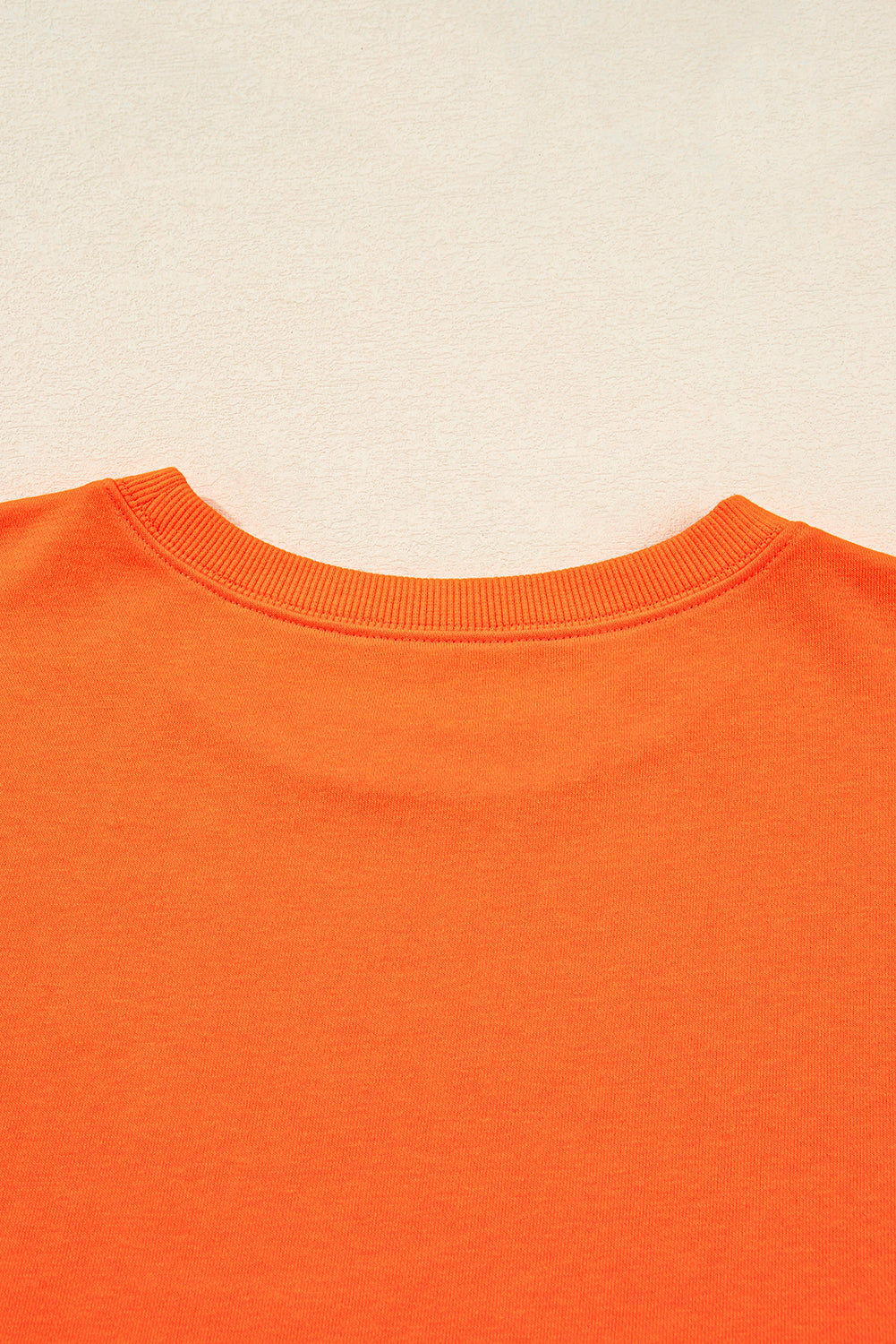 Orange Plus Size Varsity Striped Drop Shoulder Pullover Drawstring Elastic Waistband Short Set