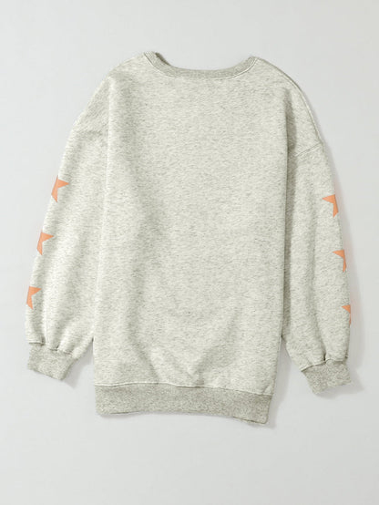 Game Day Sequin Grapefruit Orange Graphic Sweatshirt