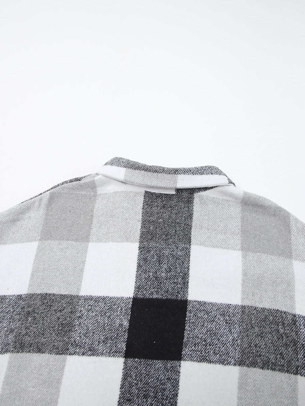 Gray Plus Size Checkered Button-Up Shacket