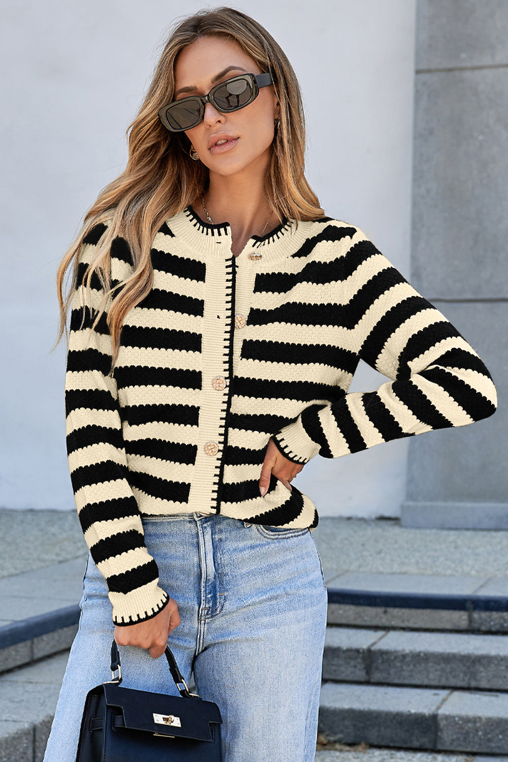 striped cardigan womens