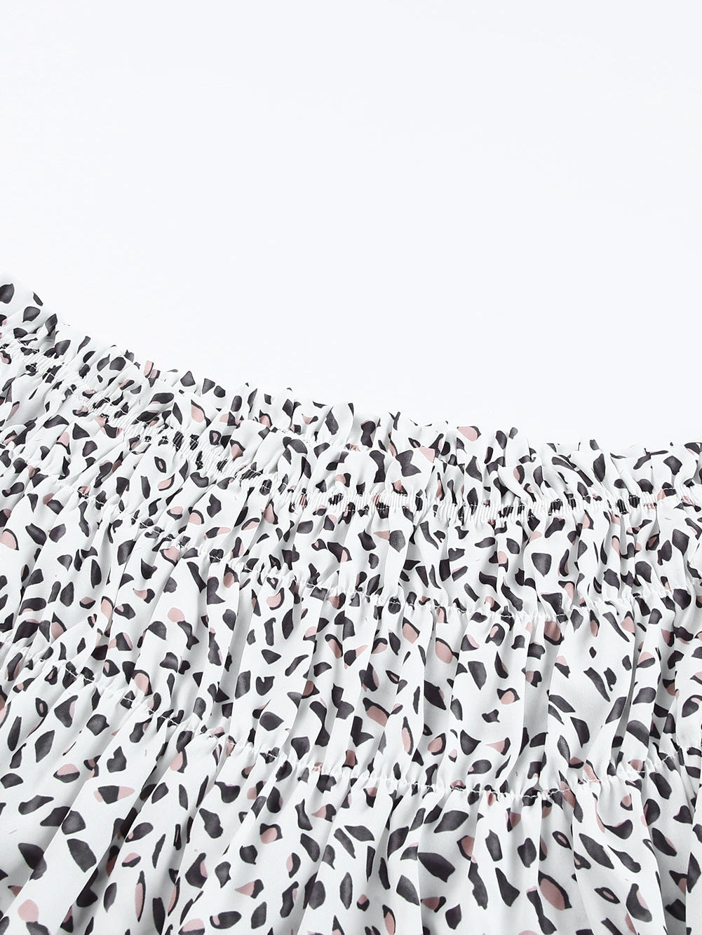 Leopard Print Off Shoulder Plus Size Blouse