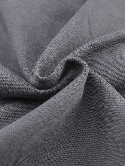 Exposed Seam Twist Gray Oversized Pullover with Open Back