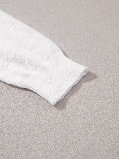 Holly Jolly White Round Neck Casual Sweater