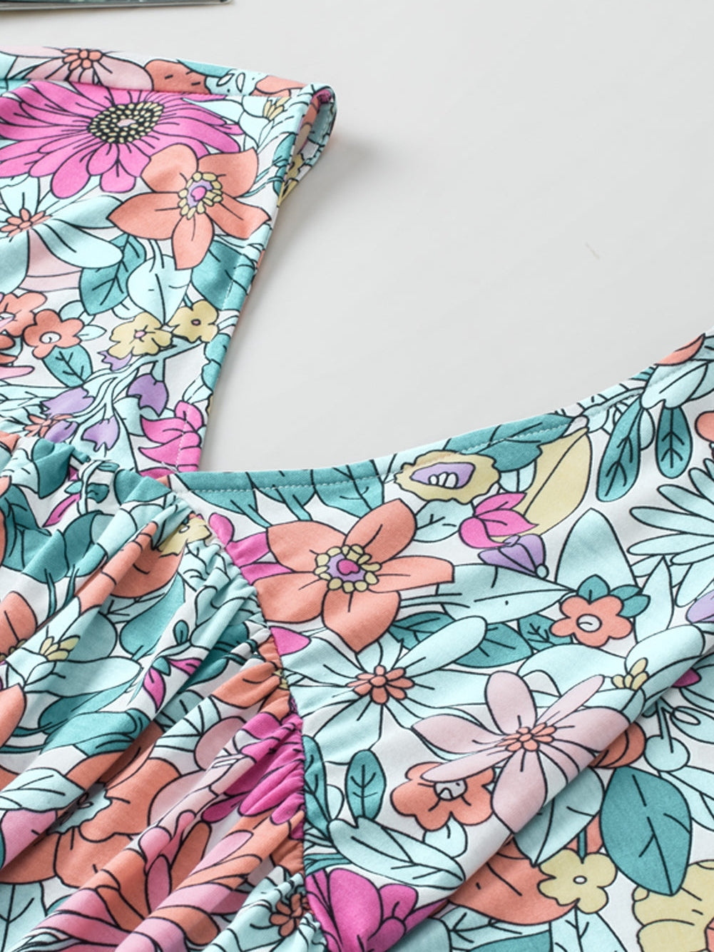 Summer Blossom V Neck Plus Size Blouse for Women