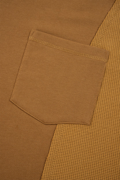 mix texture patchwork sweatshirt