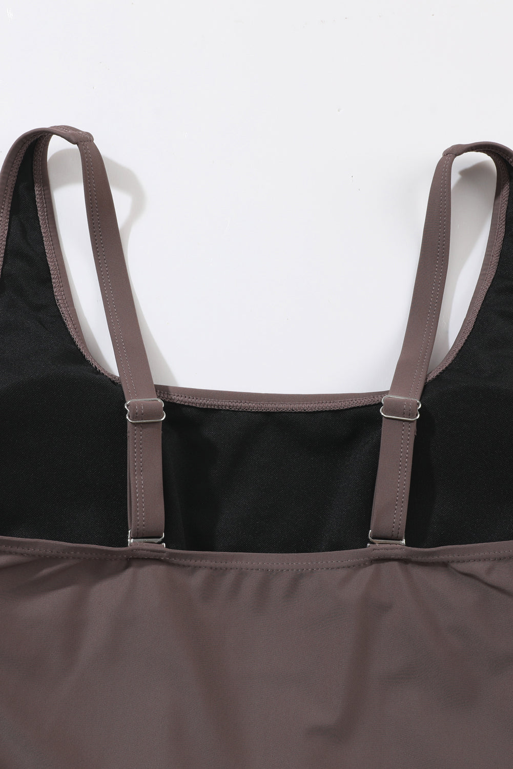 Coffee Brown Knotted Split Sheath Style Swim Dress