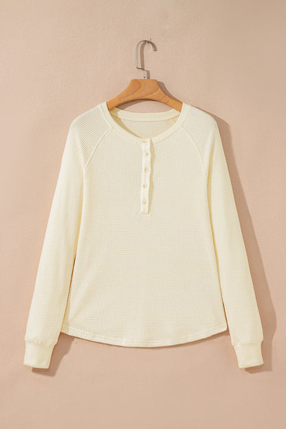 textured knit long sleeve top