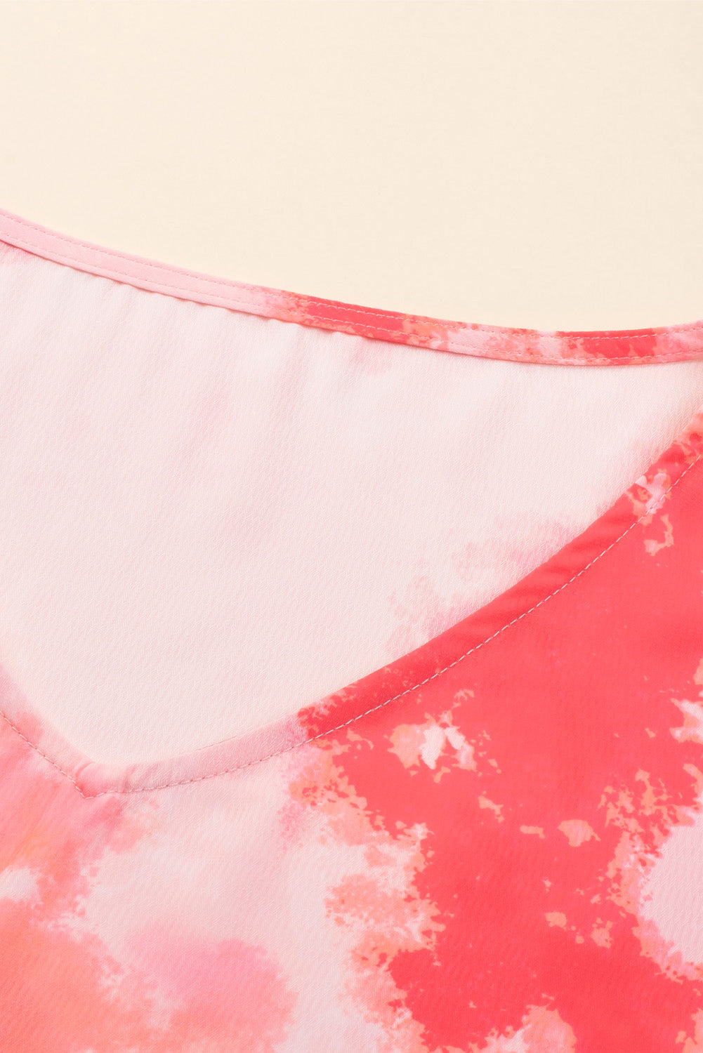 Crimson Tie-Dye Oversized 3/4 Sleeve Tunic Blouse