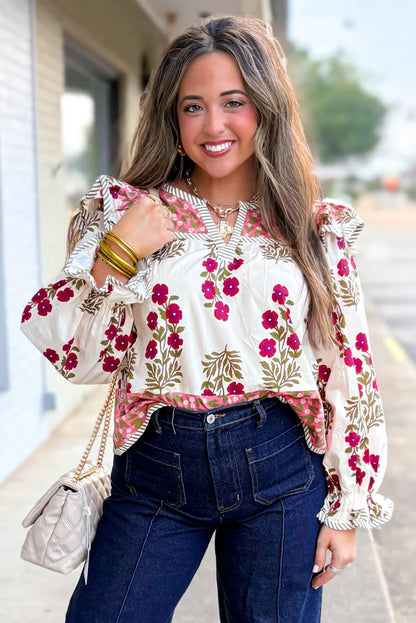 White Midnight Florals Top