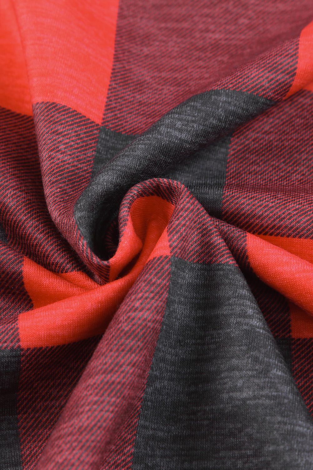 Fiery Red Christmas Plaid Striped Hooded Patchwork Sweatshirt