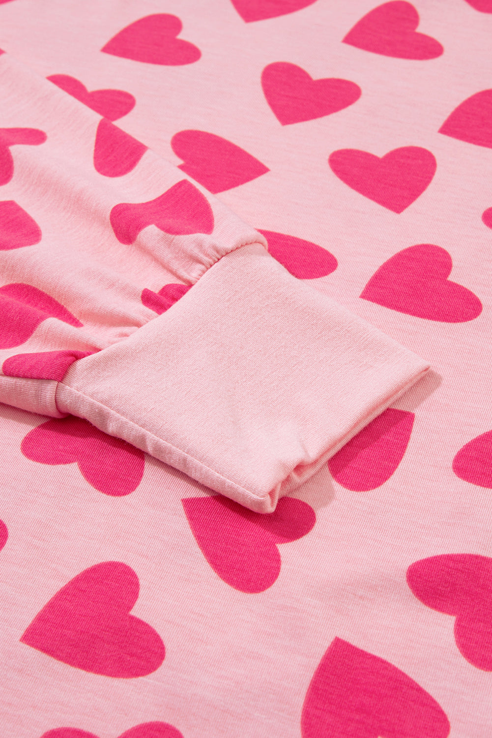 Heartfelt Pink Valentine's Day Lounge Set with Heart Print Top and Shorts