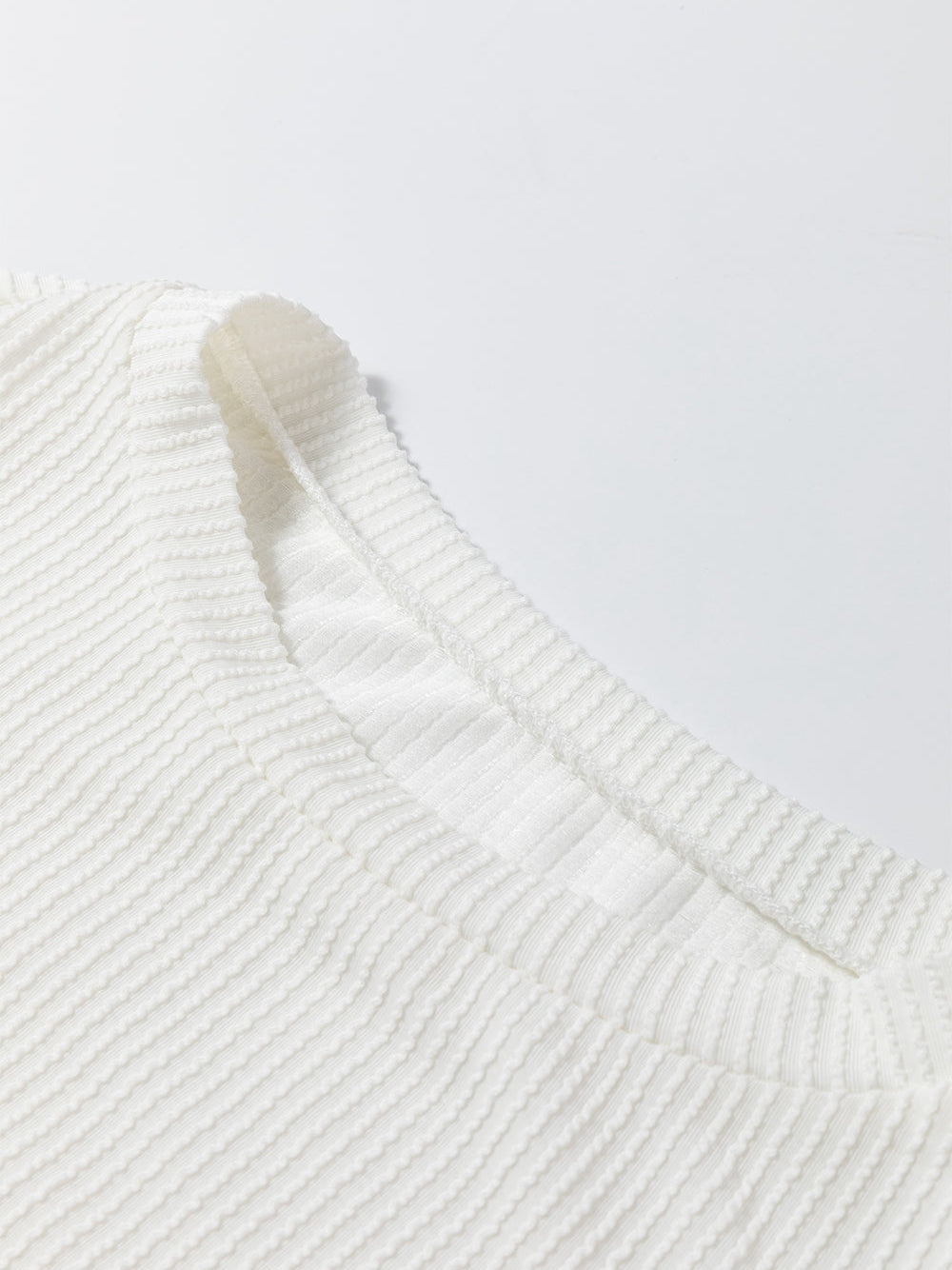 White Ribbed Colorblock Plus Size T-Shirt