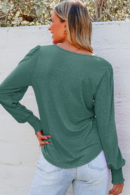 v neck long sleeve top